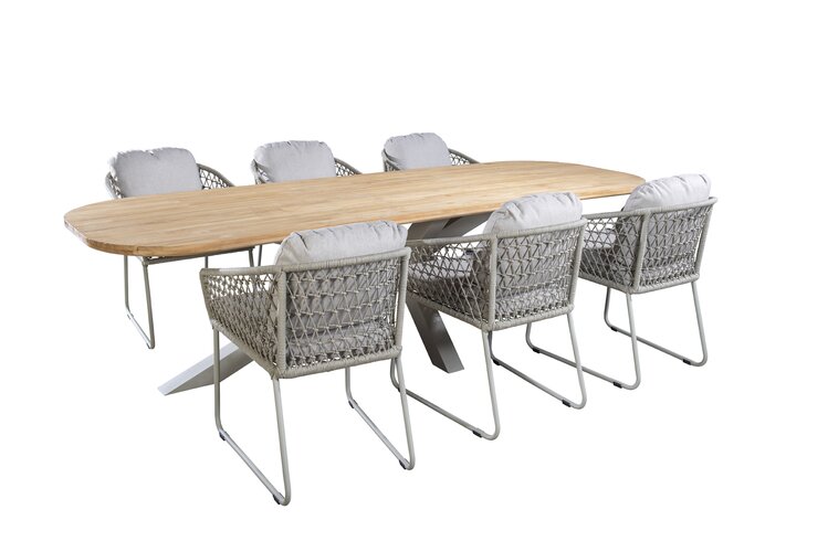 Yoi Noas dining tuintafel 220x100cm salix - teak - afbeelding 2