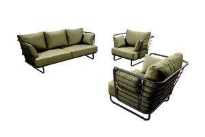 Yoi Taiyo 3-delige sofa loungeset (excl tafels) - emerald green  kussenset showroomverlater - afbeelding 1
