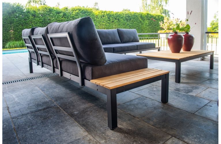 Yoi Tori loungeset black - teak mixed grey kussenset - afbeelding 2