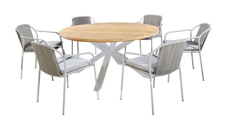 Yoi Vedella 7-delige dining set salix - teak - afbeelding 1