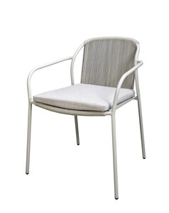 Yoi Vedella dining chair salix frame salix rope  flax beige zitkussen - afbeelding 1