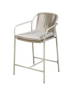 Yoi Vedella high dining chair salix frame salix rope  flax beige zitkussen - afbeelding 1